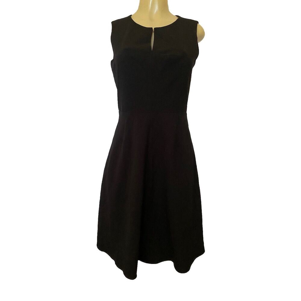 BOSS Hugo Boss Dress Damilia Black Sleeveless Virgin Wool Blend Keyhole …